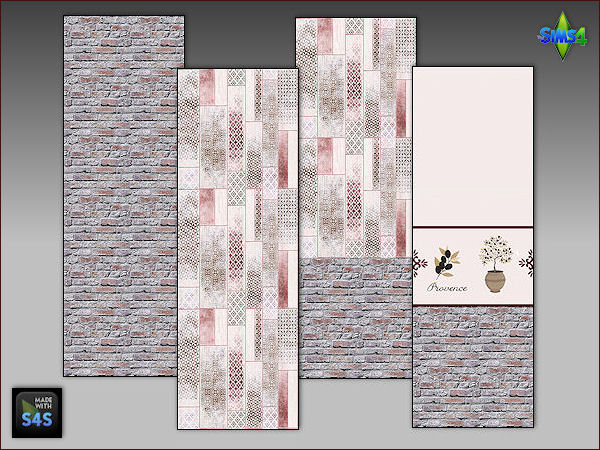 Sims 4 6 wallpaper sets for kitchen by Mabra at Arte Della Vita