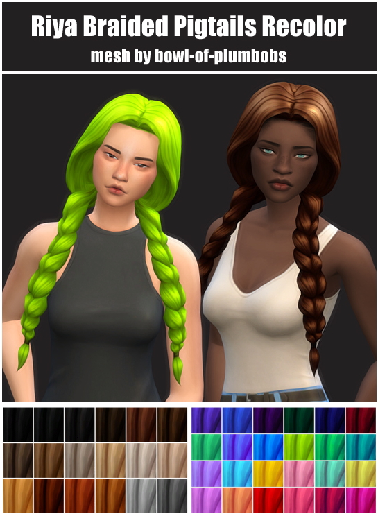 sims 4 pigtails hair