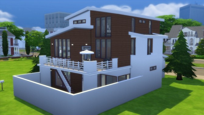 Sims 4 Modern Timber house by RayanStar at Mod The Sims