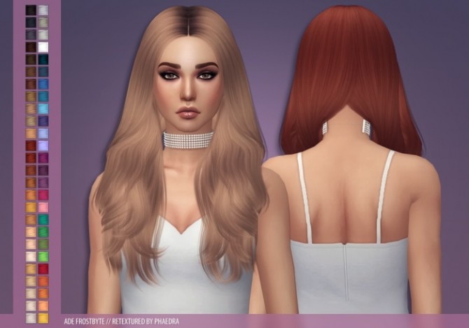 Sims 4 Ade Frostbyte hair recolors at Phaedra
