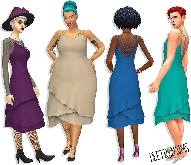 Sims 4 Strappy Summer Dress at Deetron Sims