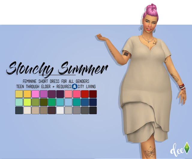 Sims 4 Slouchy Summer Dress at Deetron Sims