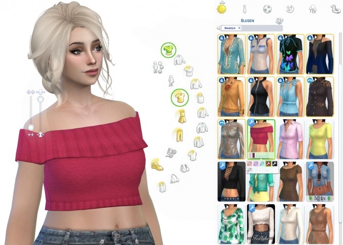 Sims 4 Carmen Blouse by MissCandy at Mod The Sims