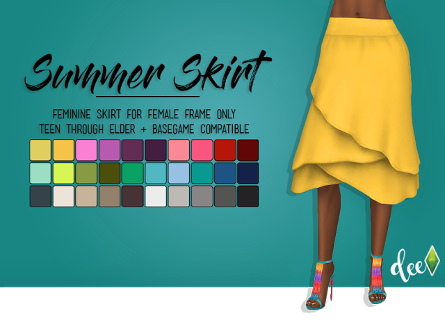 Sims 4 Summer Skirt at Deetron Sims