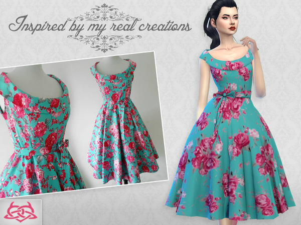 Sims 4 Romi dress by Colores Urbanos at TSR