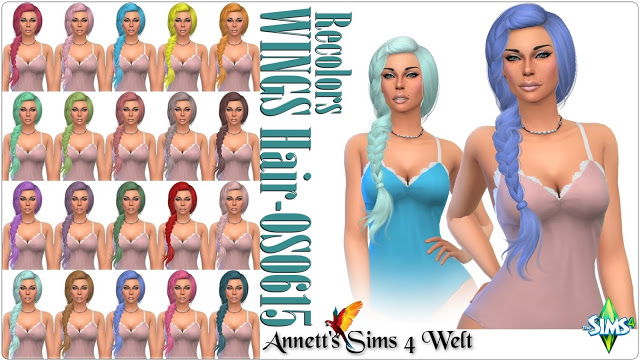 Sims 4 WINGS Hair OS0615 Recolors at Annett’s Sims 4 Welt