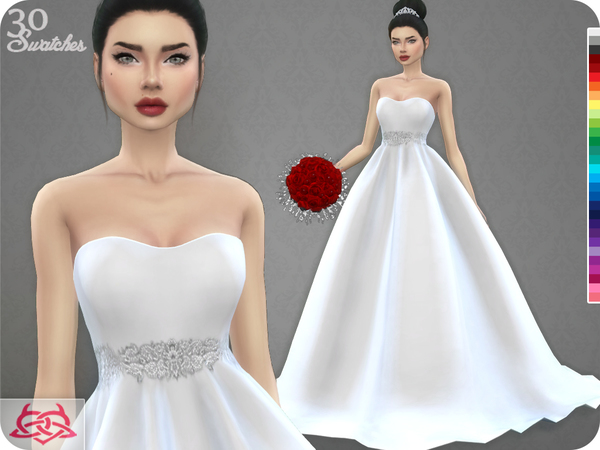 Sims 4 Wedding Dress 7 RECOLOR 2 by Colores Urbanos at TSR