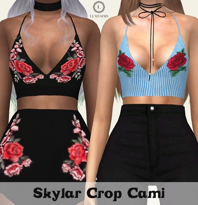 Sims 4 Skylar Crop Cami at Lumy Sims