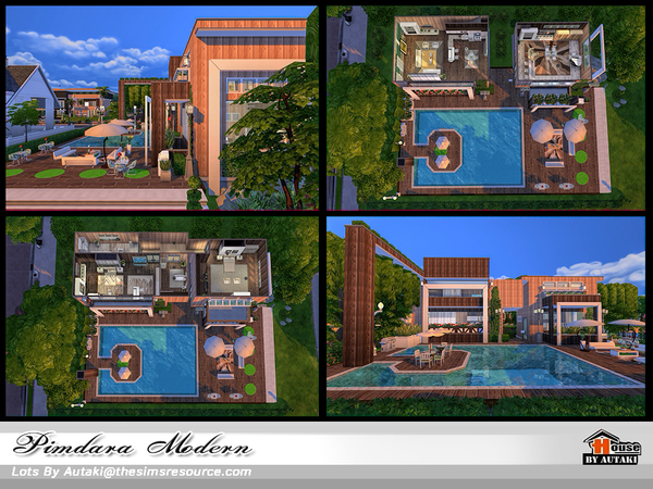 Sims 4 Pimdara Modern house by autaki at TSR