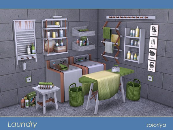 Sims 4 Laundry set by soloriya at TSR