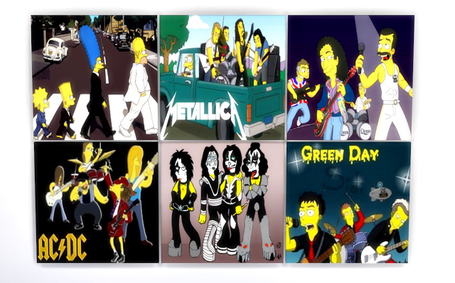 Sims 4 Art Wall The Simpsons Rock Band Collection at Lily Sims