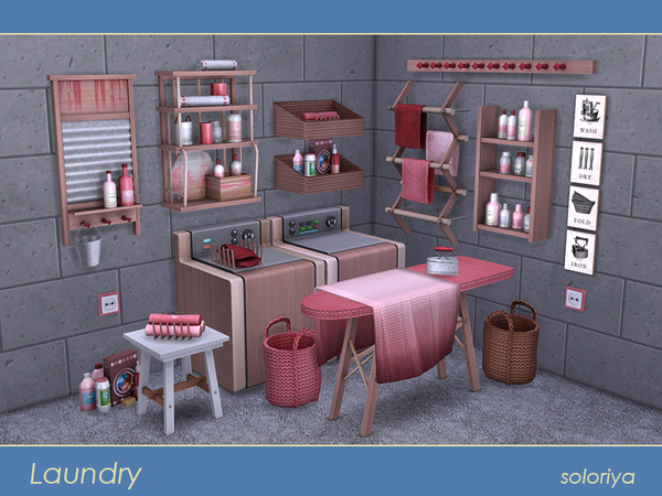 Sims 4 Laundry set by soloriya at TSR