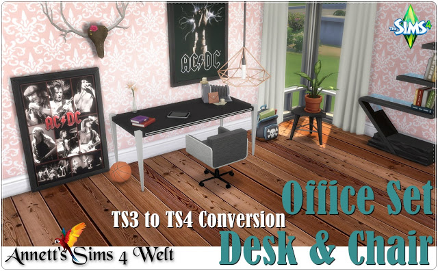 Sims 4 Office Set Desk & Chair at Annett’s Sims 4 Welt