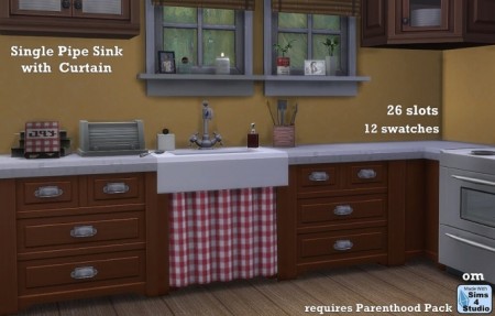 Single pipe sink with curtain by OM at Sims 4 Studio