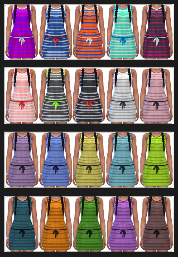 Sims 4 Stripe Dress at Annett’s Sims 4 Welt