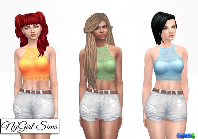 Sims 4 Peek a Boo Lace Tank at NyGirl Sims