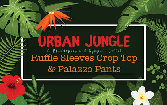 Sims 4 Urban Jungle Ruffle Sleeveless Crop Top & Palazzo Pants Recolor by Sympxls at SimsWorkshop