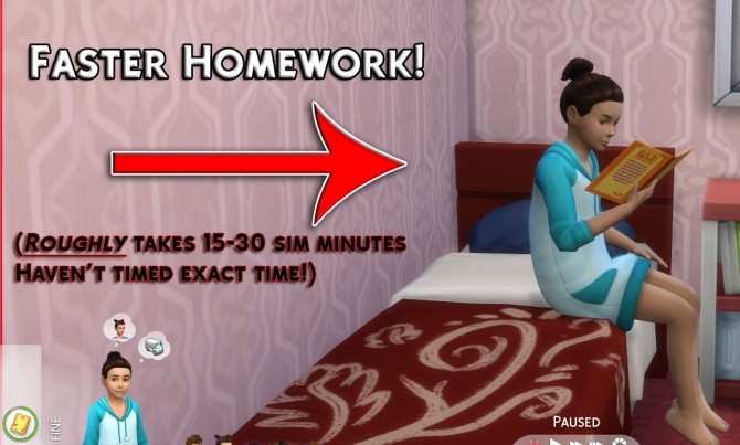 Sims 4 Faster Homework by Simstopics at SimsWorkshop