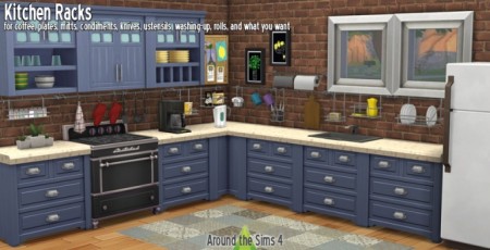 Kitchen racks by Sandy at Around the Sims 4