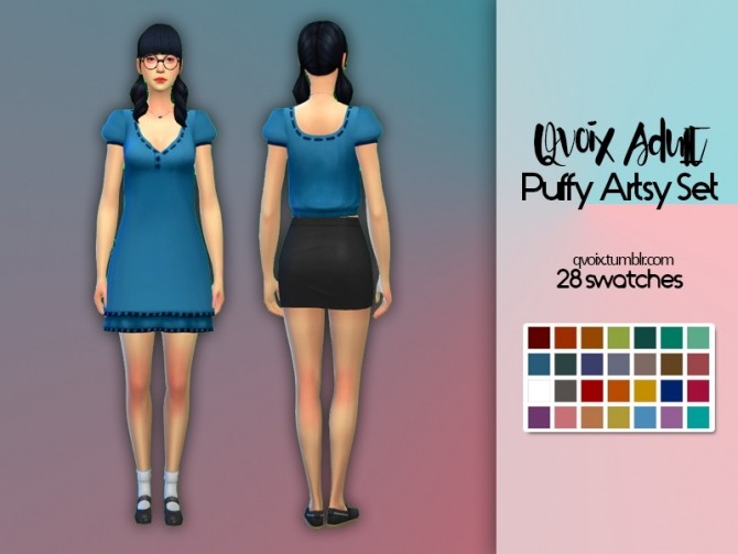 Sims 4 Puffy Artsy Set at qvoix – escaping reality