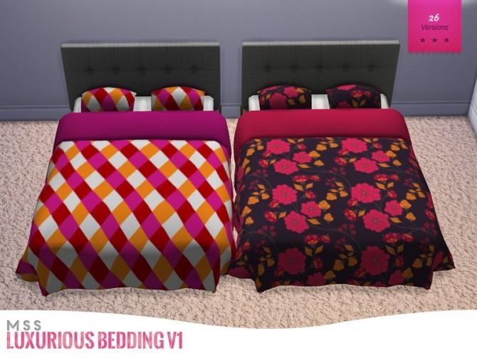 Sims 4 Luxurious Bedding V1 by midnightskysims at SimsWorkshop