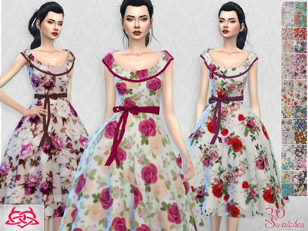 Sims 4 Romi dress RECOLOR 2 by Colores Urbanos at TSR