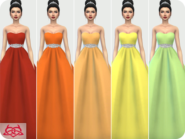 Sims 4 Wedding Dress 7 RECOLOR 2 by Colores Urbanos at TSR