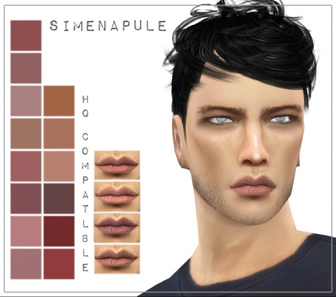 Sims 4 Male Lip 01 by Ronja at Simenapule