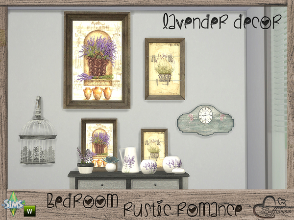 Sims 4 Rustic Romance Lavender Decor Set by BuffSumm at TSR