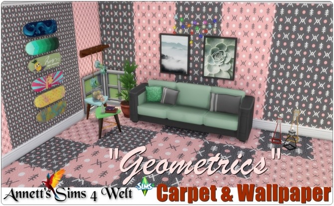 Sims 4 Geometrics Carpet & Wallpaper at Annett’s Sims 4 Welt