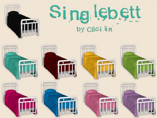 Sims 4 Single beds by Cäcilia at Akisima