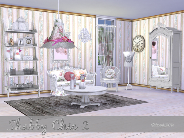 Sims 4 Shabby Chic Living by ShinoKCR at TSR