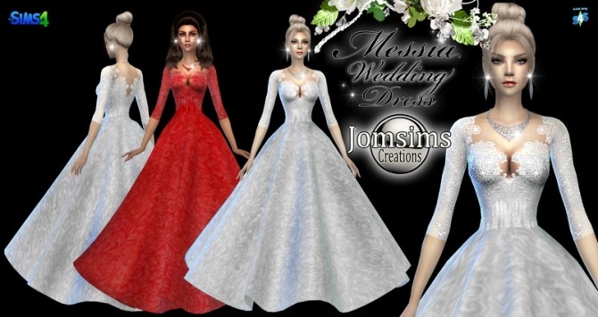 Sims 4 Messia wedding dress at Jomsims Creations