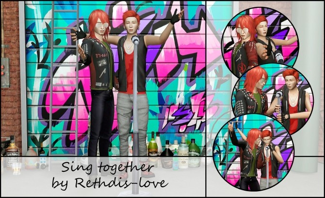 Sims 4 Sing together poses at Rethdis love