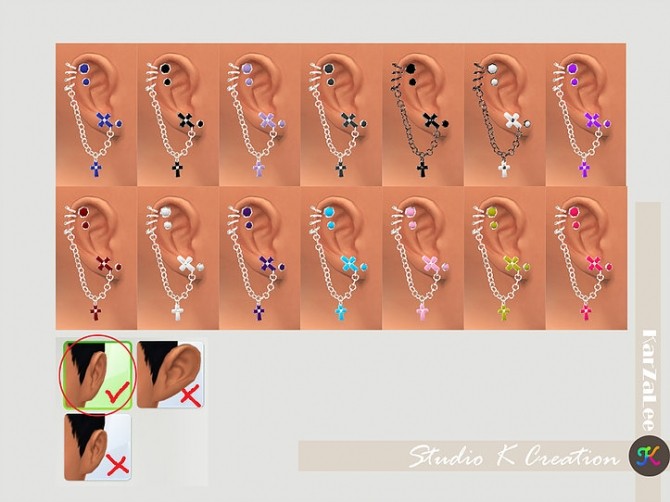 Sims 4 Cross chain earring at Studio K Creation