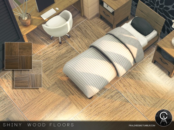 Sims 4 Shiny Wood Floors by Pralinesims at TSR