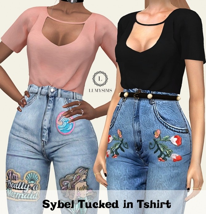 Sims 4 Sybel Tucked in Tshirt at Lumy Sims