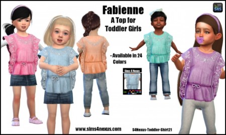 Fabienne top by SamanthaGump at Sims 4 Nexus