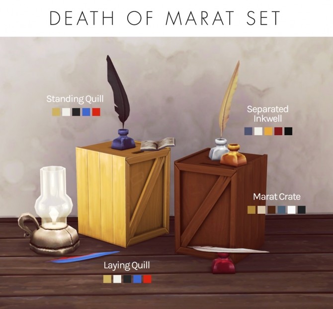 Sims 4 Death of Marat Set at Femmeonamissionsims