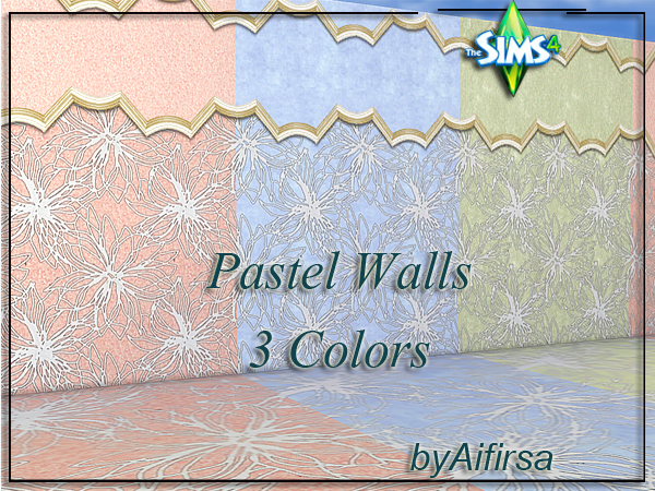 Sims 4 Pastel Walls by Aifirsa at Lady Venera