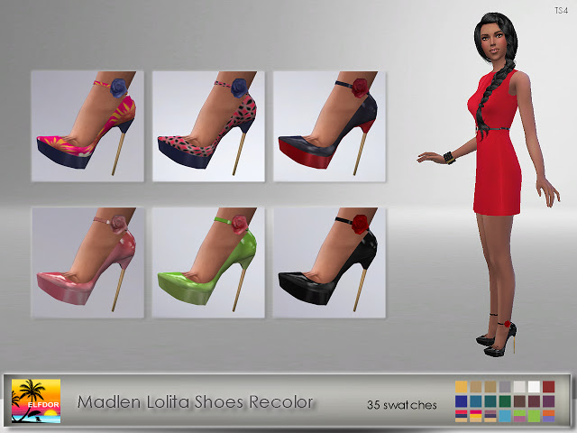 Sims 4 Madlen Lolita Shoes Recolor at Elfdor Sims