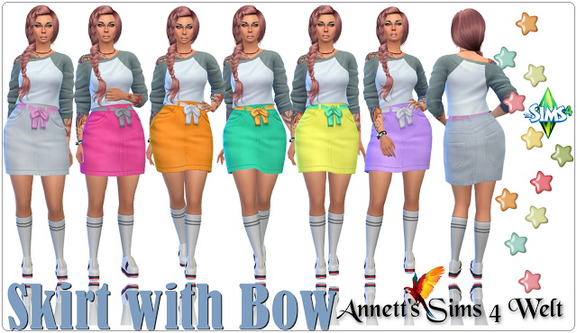 Sims 4 Skirt with Bow at Annett’s Sims 4 Welt