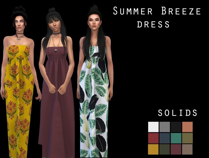 Sims 4 Summer Breeze Dress at Leo Sims