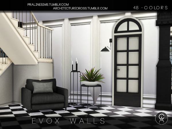 Sims 4 EVOX Walls by Pralinesims at TSR
