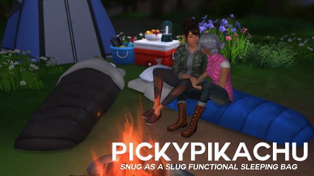 Sims 4 Snug as a Slug functional Sleeping Bag at Pickypikachu