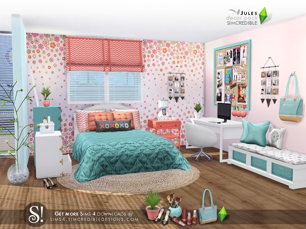 Sims 4 Jules decor pack by SIMcredible at TSR
