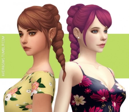 Wildlyminiaturesandwich’s Leela Hair V3 Recolor at Aveira Sims 4