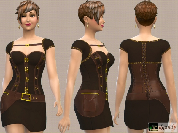 Sims 4 Steampunk Dress V1 by dgandy at TSR