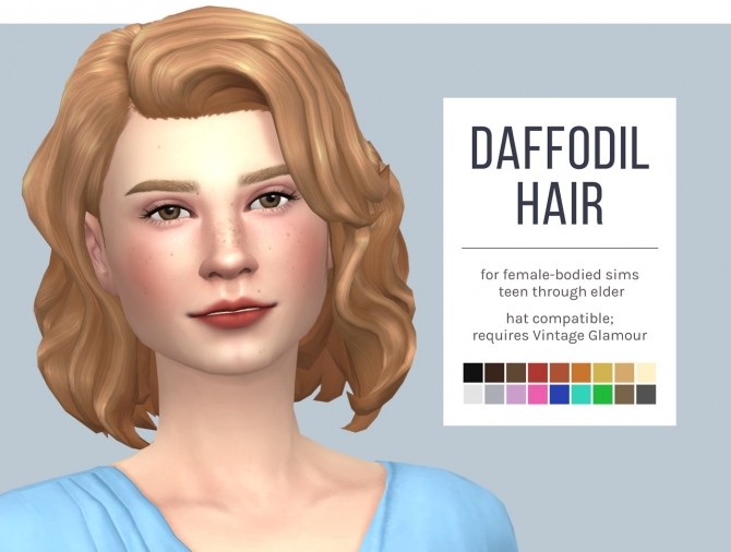 Sims 4 Daffodil Hair at Femmeonamissionsims