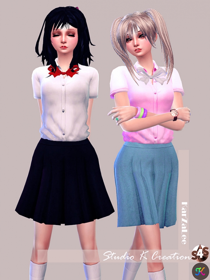 School uniform at Studio K-Creation » Sims 4 Updates